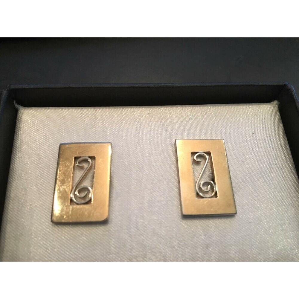 VTG Swank Gold Tone Cufflinks with Open Scrollwork